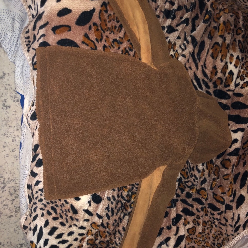 TOP SHOP VINNIE HOODED FAUX SHEARLING JACKET - Picture 2 of 5